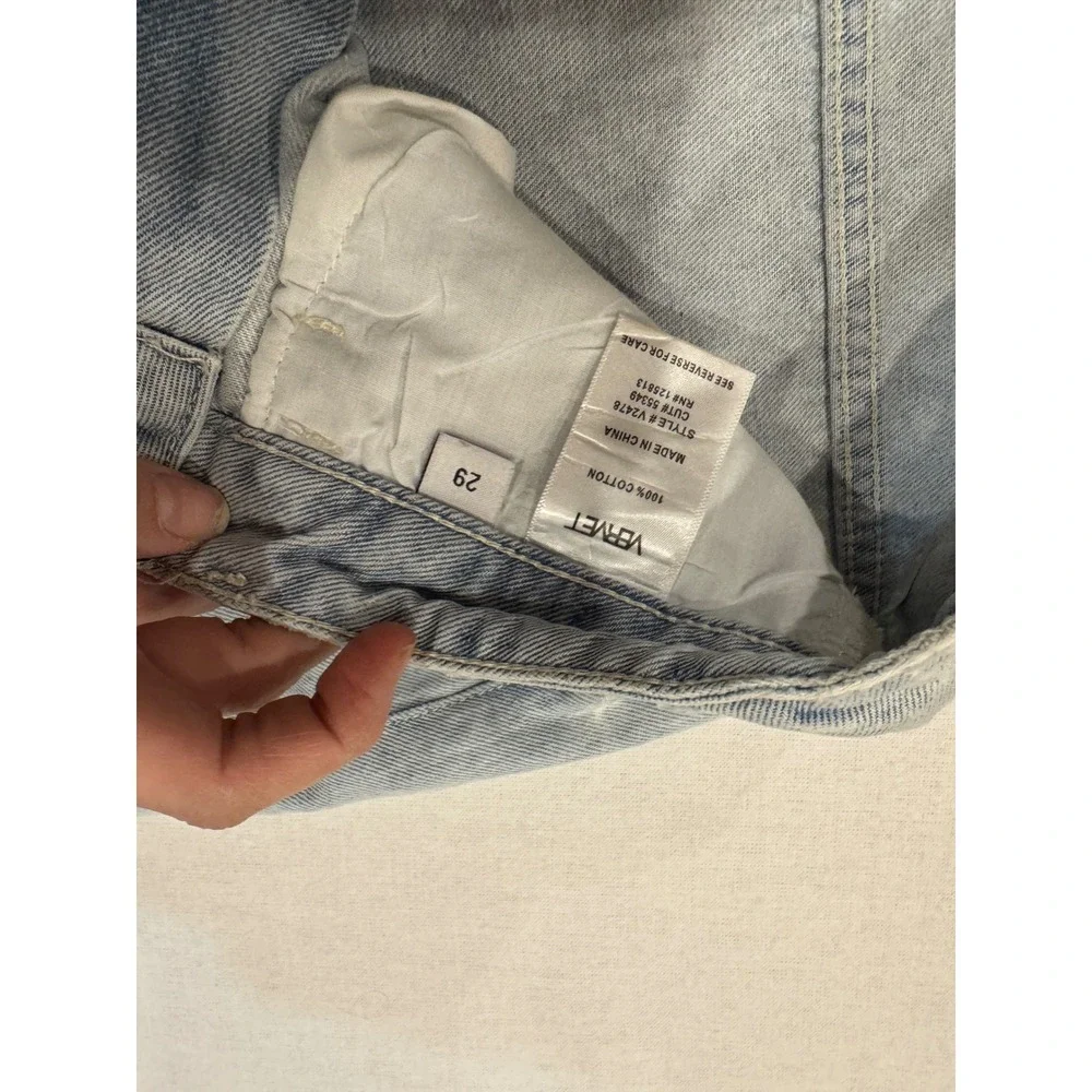 VERVE HIGH WAIST DISTRESSED WIDE LEG JEANS LIGHT‎ WASH DENIM SIZE 29